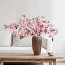 Artificial Cherry Blossom Branches 38 Inch Fake Wedding Silk Cherry Blossom Tree Stems 4 Pcs Faux Flowers Floral Arrangements for Home Vase Wedding Table Decor(Light Pink)