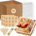 54 Pack Small Charcuterie Boxes with Clear Lids, Paper Mini Charcuterie Box To Go, Disposable Food Container with Lid, Dessert Boxes for Sandwich, Cookie, Sushi, Cake Slice, and Strawberries