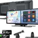 9.26'' Carplay Screen for Car with Netflix/TikTok, 3-in-1 Wireless Apple CarPlay, Android Auto & Android System Car Play Touchscreen, Built-in Apps, Split-Screen, WiFi/Hotspot Connectivity, GPS, Siri