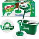 Libman Tornado Spin Mop System with Refill Heads, Microfiber Spinning Mop and with Wringer Set for Home, Floor Cleaning of Hard-Wood, Laminate, Tile, All Surface Cleaner