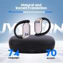 Language Translation Earbuds, 3-in-1 Translator Earbuds & 144 Languages & Accents, Translator Device Translation Earbuds Real Time fit iOS & Android for Travel Business &Learning,M74-Milk White