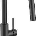 FORIOUS Kitchen Faucet with Pull Down Sprayer, Classic Matte Black, Single Handle High Arc Stainless Steel Kitchen Sink Faucet, 1 or 3 Hole Deck Mount for RV, Bar, Farmhouse, Laundry, Outdoor
