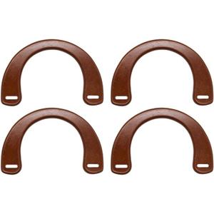 Model Worker 4PCS MDF U-Shaped Handles Replacement for Handmade Bag Handbags Purse Handles (Brown)