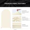 Round Top Arch Backdrop Cover - 7.2FT Spandex Arch Stand Cover for Bridal, Birthday, Wedding, Baby Shower & Banquet Photo Arches Decoration, Cream