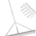 Landscape Rake 36'', Aluminum Rakes with Lightweight 69'' Handle, Landscaping Rake Tool for Lawn Care, Beach