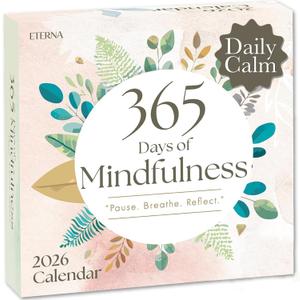 2026 Mindfulness Daily Desktop Calendar | Day To Day Tear Off Calendar with 365 Positive Affirmation Exercises for a Year of Calm Self Care, Box Calendar Gift For Women, Christmas Stocking Stuffer Gift for Home or Office