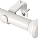 SIMEWIN Heavy Duty White Curtain Rods for Windows 66 to 120 Inches, White 1" Adjustable Curtain Rods with Diamond Finials for Bedroom, Living Room, Patio, Kitchen