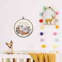 MAQIKA Fall Pumpkin Floral Wall Art, Autumn Decor, Rustic Round Wall Hanging, Farmhouse Canvas Prints for Home Living Room, 10x10 Inch