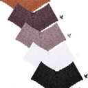 Sexy Underwear Panties for Women Cheeky V Waist Lace Boyshorts Plus Size Underwear Women 5 Pack (Medium, 5 Pack-black*1 White*1 Mocca Grey*1 Brick Yellow*1khaki*1)