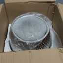 Modern Round Silver Small Trash Can Wastebasket, Garbage Container Bin for Bathrooms, Powder Rooms, Kitchens, Home Offices - Durable Ceramics - Round