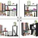 PAG Desk Organizer Desktop Shelf Adjustable Countertop Bookshelf Small Table Shelves Book Organizer Office Organization for Desk, Black