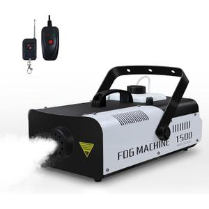 Fog Machine 1500 Watt and 16000 CFM Fog with with 2 Sets of Controllers, Professional Smoke Machine for DJ Stage Halloween Party Wedding Christmas