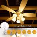 SerBion 40 Watt Light Bulbs E12 Candelabra Base 120Volt Round Light Bulb for Chandelier Table Lamp Wall Sconces Candle Lamp Wax Melter (Soft Warm White)