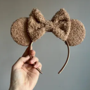 Trnerm Khaki Headband for Women Soft Plush Ears