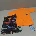 Boys Two Piece Rash Guard Swimsuits Kids Short Sleeve Sunsuit Swimwear Sets, Size 5