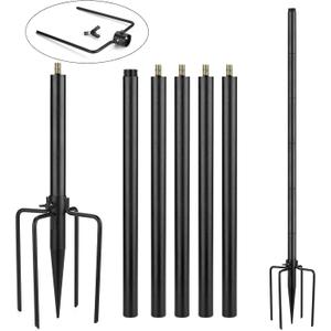 Bird Feeder Pole Kit 79.2 Inches, Bird House Pole for Outdoors Heavy Duty, 5 Base Prongs Adjustable Bird Feeder Stand for Bird House, Suitable for BF002A