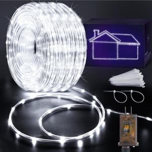 KNONEW 328FT 1000LED Rope Lights for Outside,Outdoor String Lights Waterproof 8 Modes Clear Tube Light for Indoor,Bedroom,Wedding,Garden,Patio,Christmas,Tree,Rv,Holiday Decoration(Cold White)