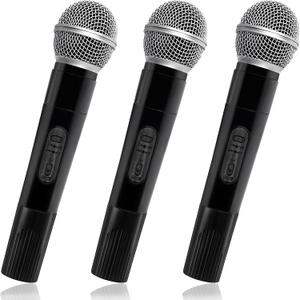 3 PCS Microphone Prop,Plastic Fake Microphone,Fun Stage Mics Toy for Kids,Halloween Christmas Karaoke,Costume Prop,Birthday Party