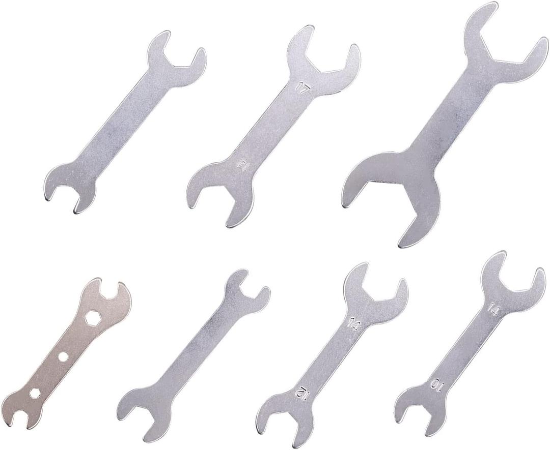 7PCS Double Ended Wrench Open Ended Spanner Set Silver 1.5mm Ultra Thin Repair Tool for Limited Space Conditions
