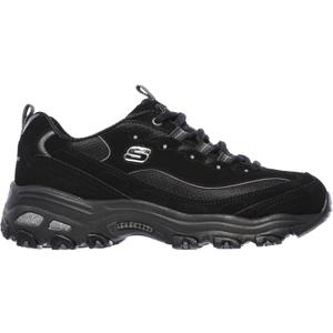 Skechers Sport Women's D'Lites Memory Foam Lace-up Sneaker, Black, 6 W US