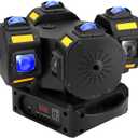 Moving Head DJ Lights 200W LED with 4 Rotating Head,16X10W RGBW 4-in-1 Multiple Effects Changing for Disco Parties Wedding Live Show KTV Club, Controlled by 19CH DMX-512/Sound Activated