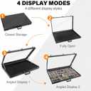 Card Display Case Aluminum Trade Show Display Case Large Portable Trading with Lock for Collectibles, Sports Cards. 34IN x 22IN - Black
