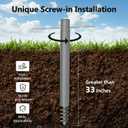 Shade Sail Poles, Heavy Duty Sun Shade Poles, Screw in Poles for Sun Shades Outdoor, 12 Ft Sun Shade Sail Poles with D-Clamps, 2.28" Sun Shade Pole Kit for Ground Soil Backyard, 2 Packs