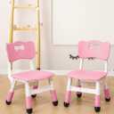 Adjustable Kid Chairs Indoor 3 Level Adjustable Suitable for Children Age 2-6. Maximum Load-Bearing 220LBS Suitable for Family Classroom and Nursery Child Seat Set (2-Pack-Pink), 11.8 inches x 11 inches x 22.4 inches