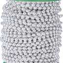5mm Faux Pearl Beads Garland Pearl Bead Roll Strand for Wedding Party Christmas Tree Decorations, 99 Feet Roll (Silvery)