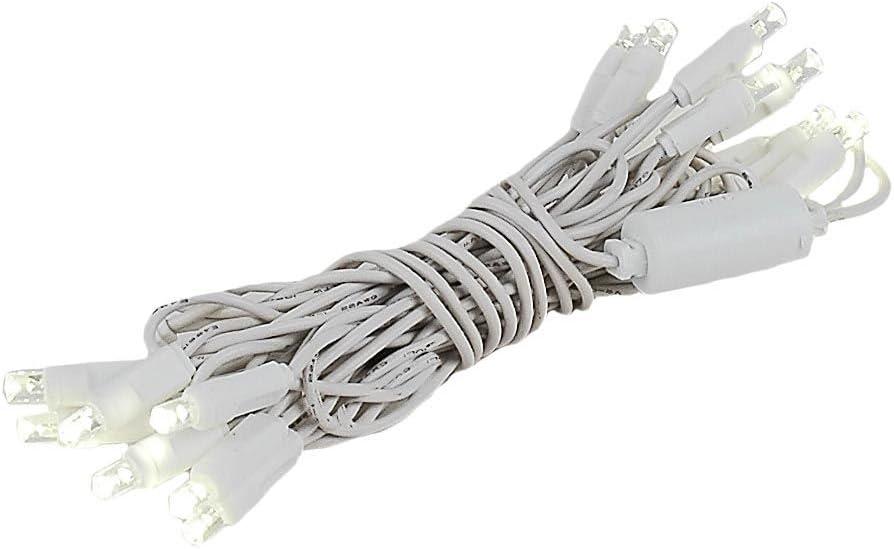 Novelty Lights 10 Light LED Christmas Mini Light Set, Outdoor Curtain Wreath Craft Bottle String Lights, Warm White, Non-Connectable, White Wire, 5 Feet