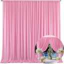 10 x 7 Feet Pink A Backdrop Curtain for Partie, Background Curtains for Photoshoot, Birthday, Wedding, Halloween, Thanksgiving, Christmas Day, New Year Party Decorations 5Ft x 7Ft, 2 Panels