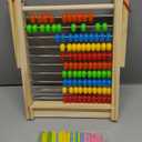 Wooden Abacus for Kids Math, Educational Counting Toy with Counting Sticks and Number Alphabet Cards, Preschool Learning Toys Gift for Boys Girls Age 3+ Years Old