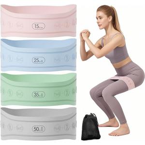2 in 1 Resistance Band with Dual Resistance Level, Booty Band Elastic Exercise Loop Bands, Non-Slip Textured Surface, Workout Guide Engraved Bands for Physical Therapy Yoga Pilates HIPS Glutes