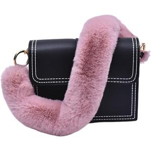 Faux Fur Shoulder Strap for Women - 40cm/60cm/120cm Handbag Strap Replacement, Luxury Bag Accessory with Metal Clasps