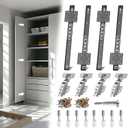 Pocket Door Slides, Cabinet Pocket Door Slide,Pocket Door Hinge,Pivot Door Slide Hardware Inset,Cabinet Pocket Door Hardware Kit Fit for Inset Door,Cabinet Door (18 inches, Pieces, 4)