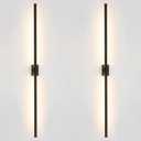 Only Suitable for Small Junction Box Set of 2 Minimalist Long Tube Linear LED Wall Sconce Hardwired 48 Inch Vanity Wall Light for Living Room Corridor Bathroom Bedroom (2 Pack, 48'', Black, Dimmable)