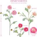 Artificial Peony Flowers Ranunculus Fake Flowers 6pcs Summer Flowers Peonies Bouquet for Home Decoration Silk Flowers Peony Arrangements (Pink)