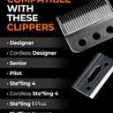 Professional 3-Hole Adjustable Clipper Blade Replacement Compatible with Wahl Designer, Senior, Cordless Designer, Pilot & Sterling Clippers, 13 mm Fade Blade (3 Pack)