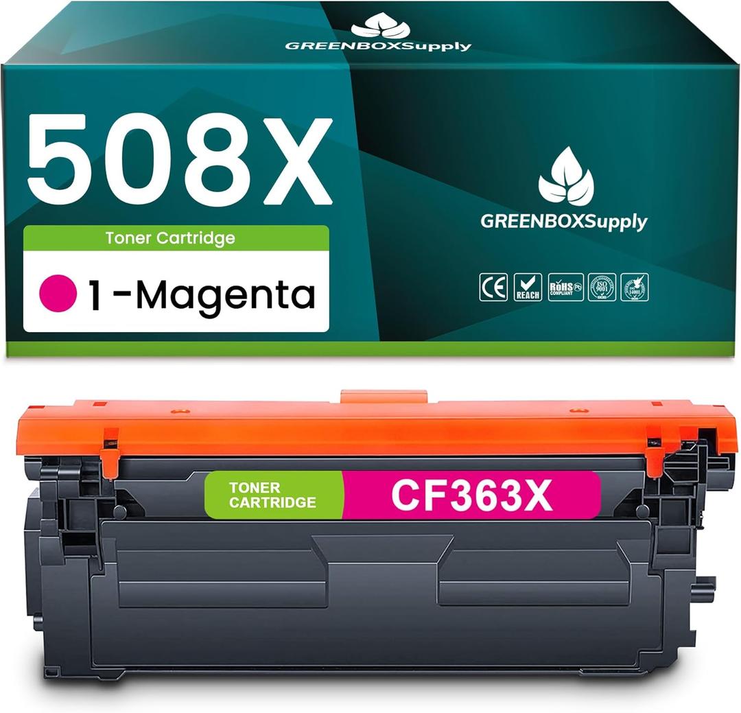 Compatible 508X CF363X Magenta Toner Cartridge Replacement for HP 508X Toner for Color Enterprise M552dn M553x M553dn M553n, MFP M577 Series Printer | 1x 508X Magenta, 9,500 Pages