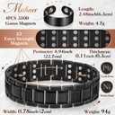 Mahnco Copper Bracelet for Men with Triple-Row Strong Magnets Magnetic Bracelets & Lymphatic Drainage Ring Set with Adjustable Sizing Tool, Magnetic Jewelry Gift (Black)