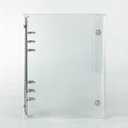 A5 6-Ring Binder with PVC Clear Soft Cover  6 Hole Punch for A5 Refill Paper, Stainless Steel Roud Rings Protector Shell, Snap Button Closure (185 x 230 x 25mm)