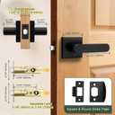 Heavy Duty Passage Door Handle, Door Lever with Rectangular Design, Non-Locking for Hallway Closet, Easy Installation, Matte Black, 1 Pack
