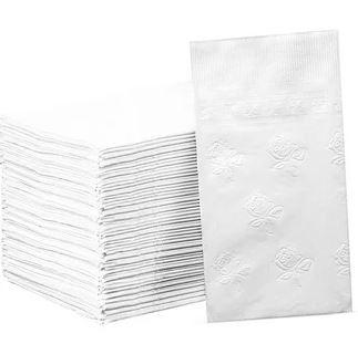 Whaline 200Pcs White Guest Napkins 3ply Disposable Paper Dinner Napkin Decorative Hand Napkin Towel for Wedding Birthday Party Supplies Kitchen Bathroom Table Decor