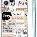 Christian Quotes Aesthetic Vintage Jesus Bible Verse Collage Pattern,Soft TPU Bumper Case for iPhone 15 Pro Max,#4