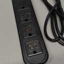 Amazon Basics Surge Protector Power Strip with 6 Outlets, 2 USB Ports, 1000 Joule, 6-Foot Cord Length, Black