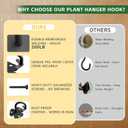 3PCS Ceiling Hooks for Hanging Plants, 200LB Plant Hanger Outdoor Indoor, Plant Hooks for Hanging Baskets/Wind Chime/Flower/Lantern/Bird Feeders/Hammocks/Swings/Yoga/Resistance Band(Wood)