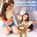 Hopearl Peek A Boo Bear Interactive Repeats What You Say Plush Teddy Bear Toy Musical Singing Talking Stuffed Animal Adorable Electric Animate Gift for Toddlers, Brown, 11''