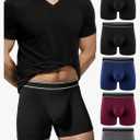 TIICHOO Mens Incontinence Underwear Washable Urinary Leakproof Underwear Cotton Boxer Briefs 100ml Absorbency 5 Pack Large