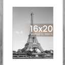 upsimples 16x20 Picture Frame, Display Pictures 11x14 with Mat or 16 x 20 Without, Wall Hanging Poster Frame, Gray, 1 Pack
