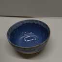 Bosmarlin Small Ceramic Dessert Bowls, 16 Oz, Set of 6, Dishwasher and Microwave Safe, For Cereal, Ice Cream, Soup, Salad, Rice (Deep blue, 16 Oz)